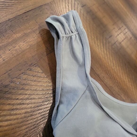 Free People V-Neck Tank With Ruched Straps Green XS/S - Picture 4 of 4